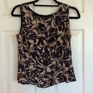 Ann Taylor, size 6, silk shell, flower print, good used condition